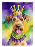 Airedale Terrier King of Mardi Gras Garden Flag Mailbox Decorative Yard Banner Outside Patio Artwork for Flower Beds, Garden Size, Multicolor