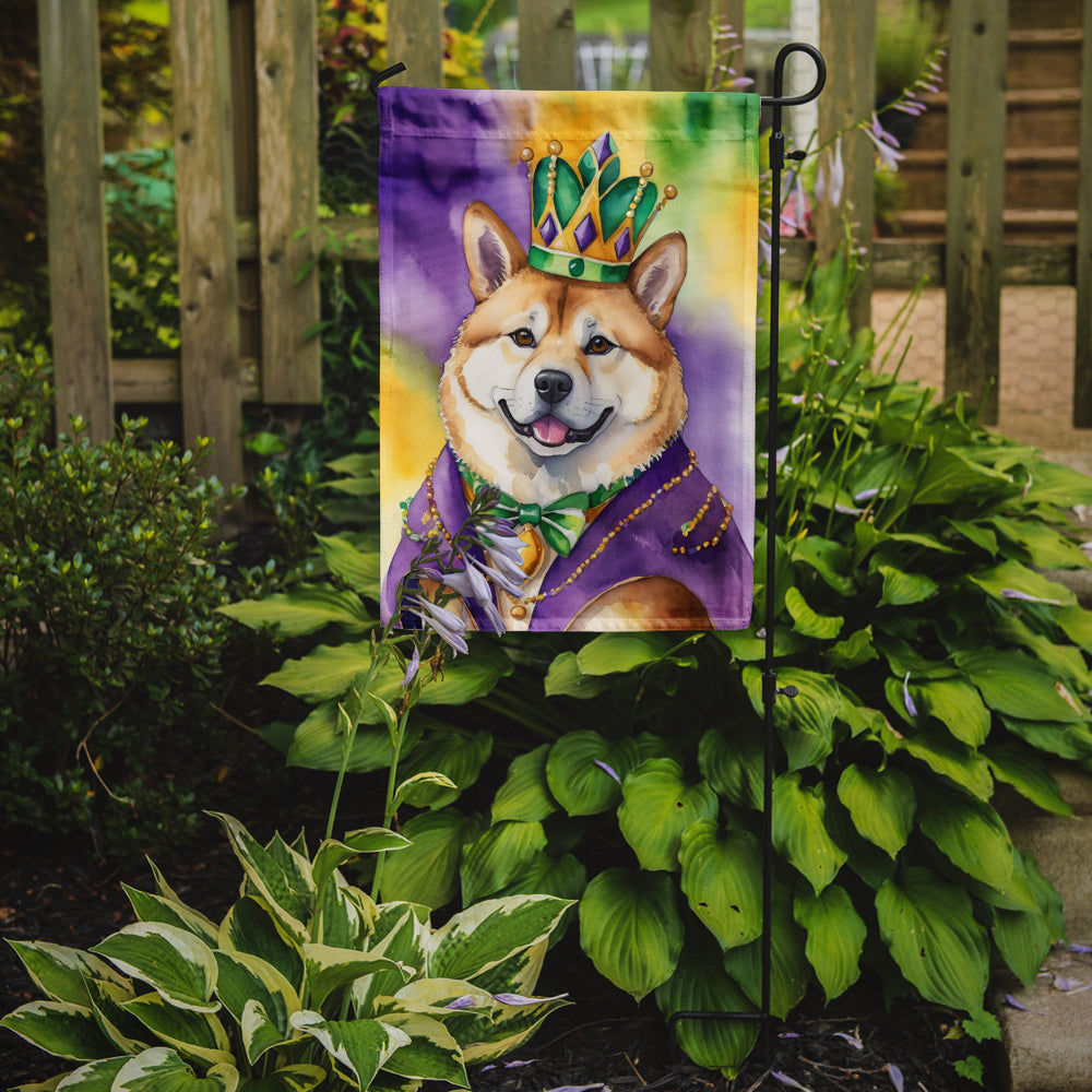 Akita King of Mardi Gras Garden Flag Mailbox Decorative Yard Banner Outside Patio Artwork for Flower Beds, Garden Size, Multicolor