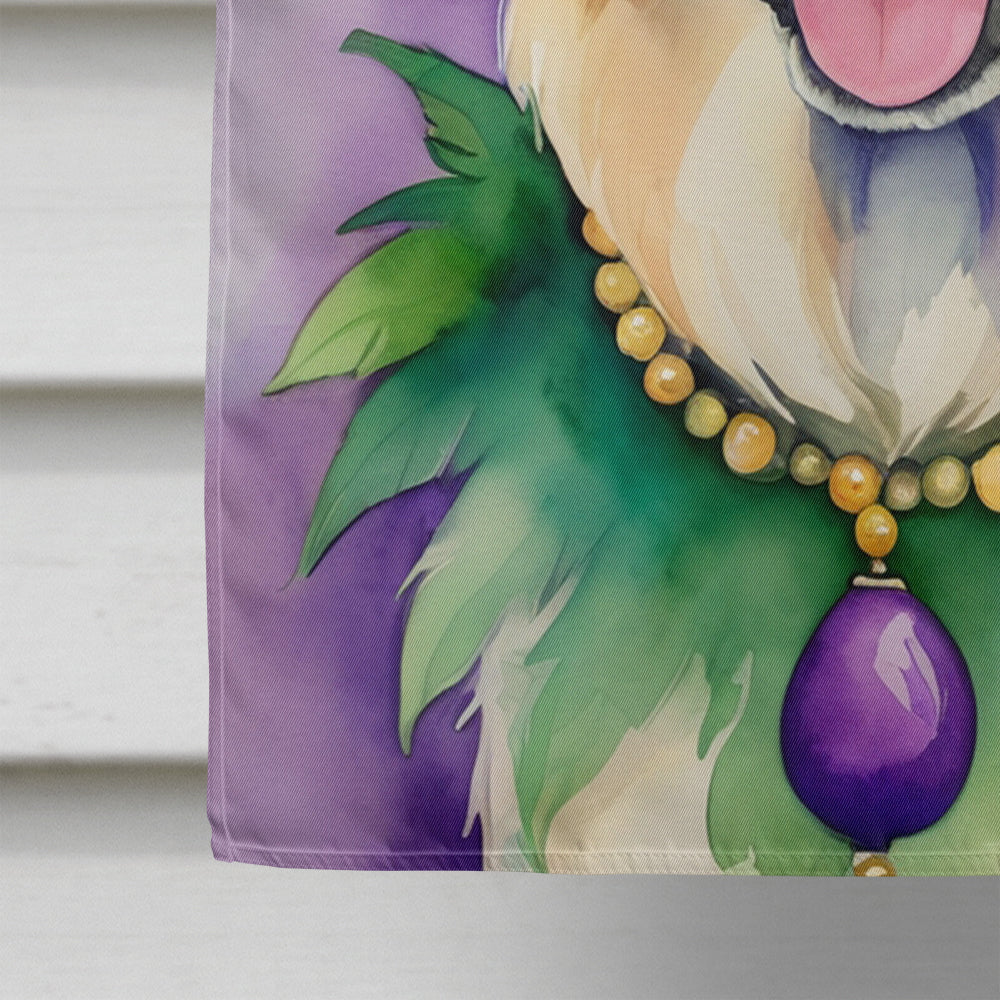 Anatolian Shepherd Dog King of Mardi Gras House Flag 28x40 Porch Sleeve Pole Decorative Outside Yard Banner Artwork Wall Hanging, Polyester