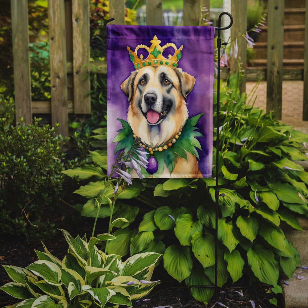 Anatolian Shepherd Dog King of Mardi Gras Garden Flag Mailbox Decorative Yard Banner Outside Patio Artwork for Flower Beds, Garden Size, Multicolor