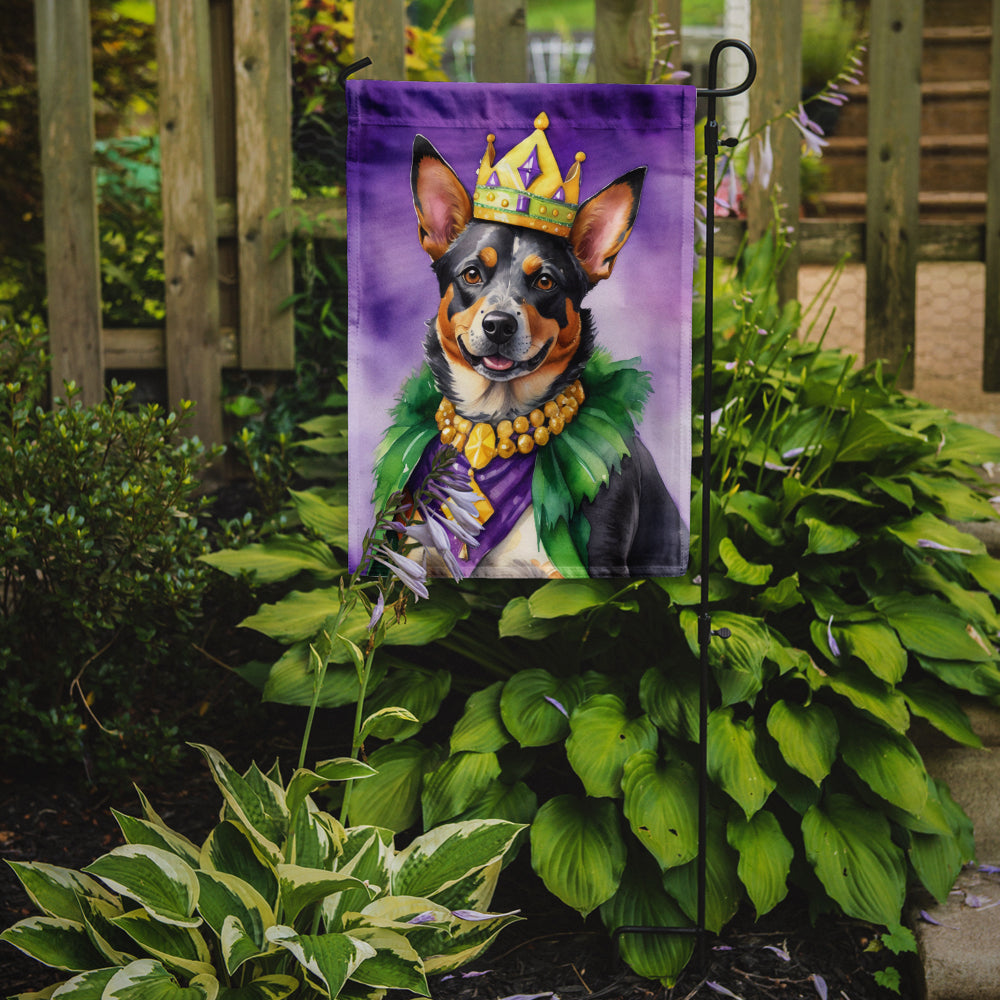 Australian Cattle Dog King of Mardi Gras Garden Flag Mailbox Decorative Yard Banner Outside Patio Artwork for Flower Beds, Garden Size, Multicolor