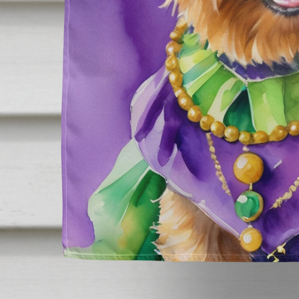 Australian Terrier King of Mardi Gras House Flag 28x40 Porch Sleeve Pole Decorative Outside Yard Banner Artwork Wall Hanging, Polyester