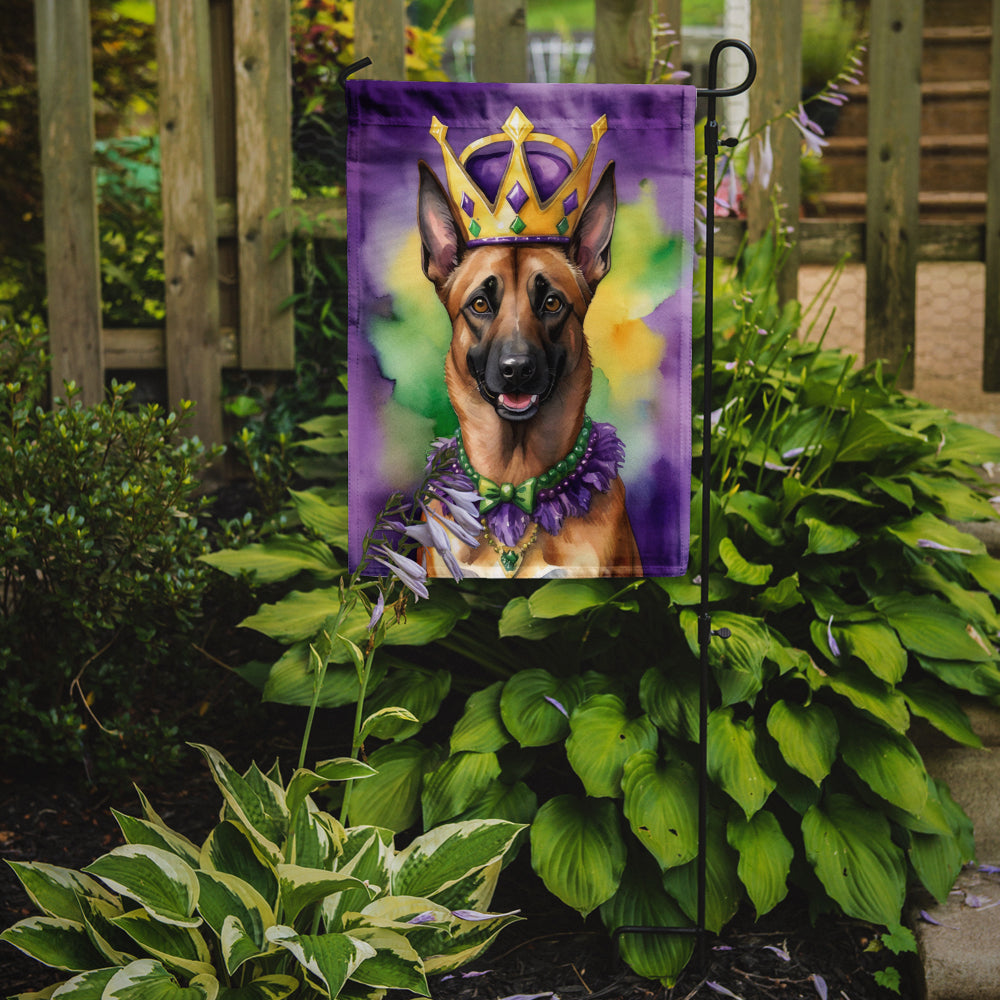 Belgian Malinois King of Mardi Gras Garden Flag Mailbox Decorative Yard Banner Outside Patio Artwork for Flower Beds, Garden Size, Multicolor