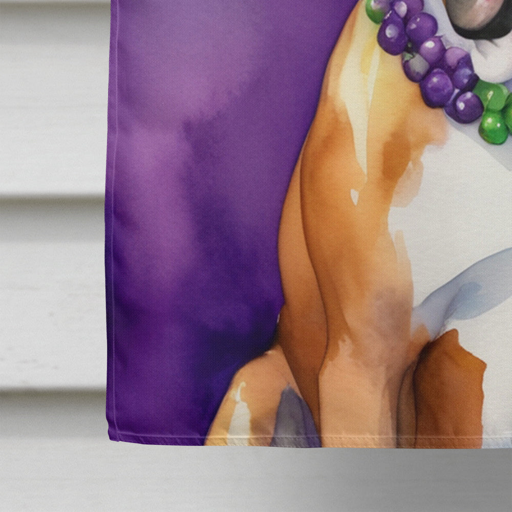 Boxer King of Mardi Gras House Flag 28x40 Porch Sleeve Pole Decorative Outside Yard Banner Artwork Wall Hanging, Polyester
