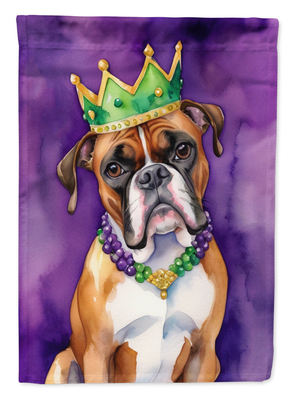 Boxer King of Mardi Gras Garden Flag Mailbox Decorative Yard Banner Outside Patio Artwork for Flower Beds, Garden Size, Multicolor