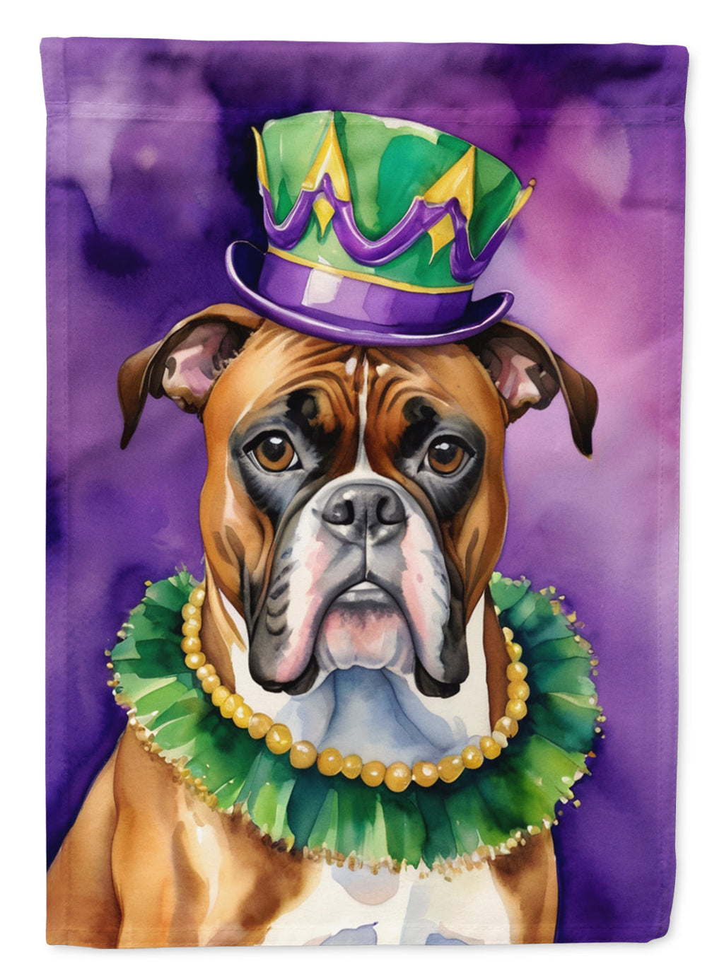 Boxer King of Mardi Gras House Flag 28x40 Porch Sleeve Pole Decorative Outside Yard Banner Artwork Wall Hanging, Polyester