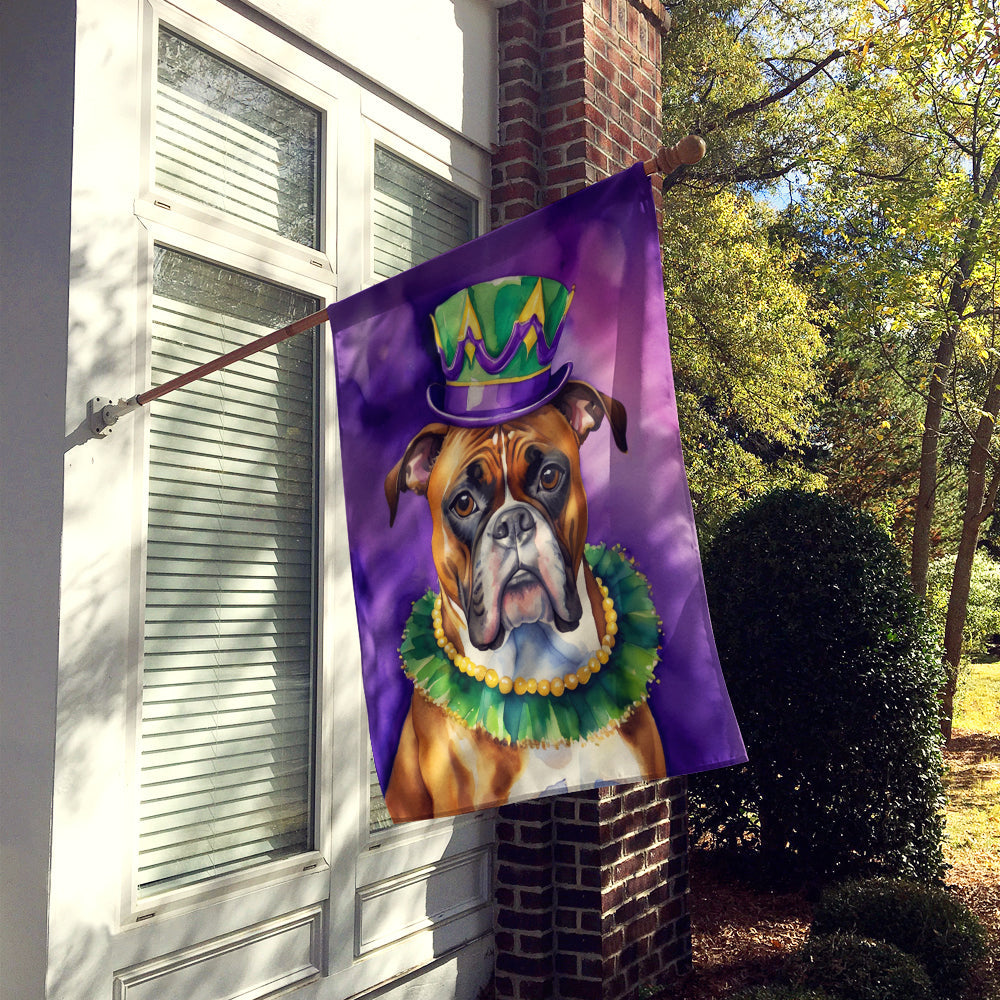 Boxer King of Mardi Gras House Flag 28x40 Porch Sleeve Pole Decorative Outside Yard Banner Artwork Wall Hanging, Polyester