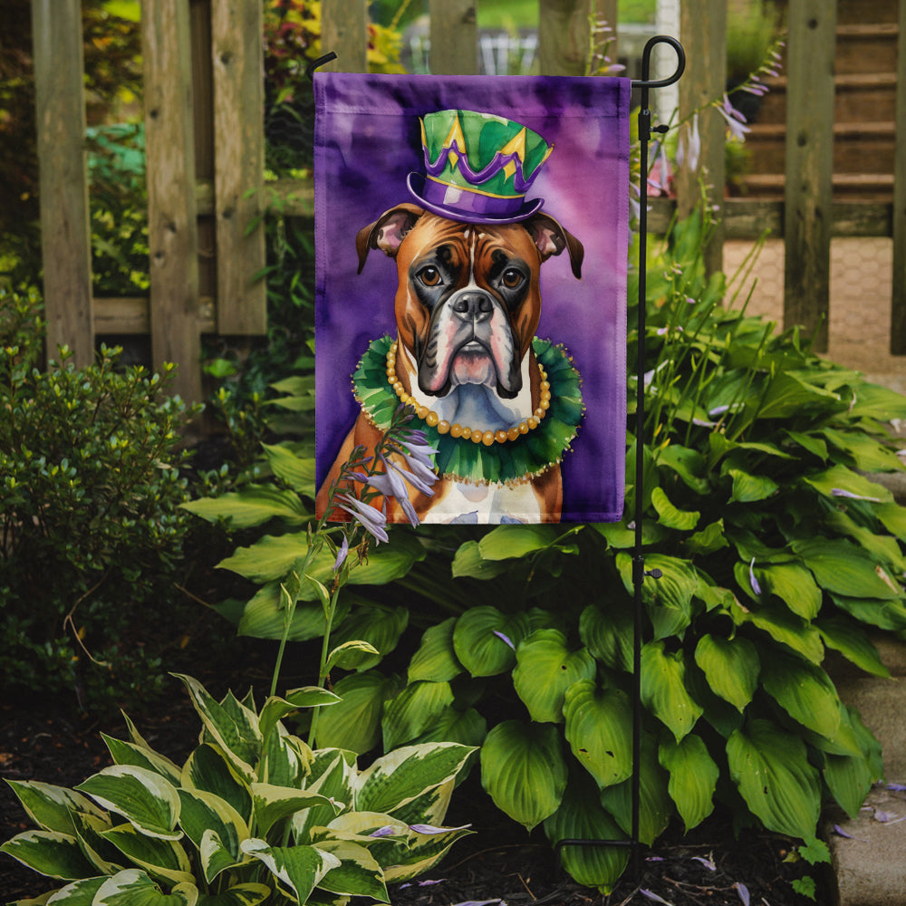 Boxer King of Mardi Gras Garden Flag Mailbox Decorative Yard Banner Outside Patio Artwork for Flower Beds, Garden Size, Multicolor