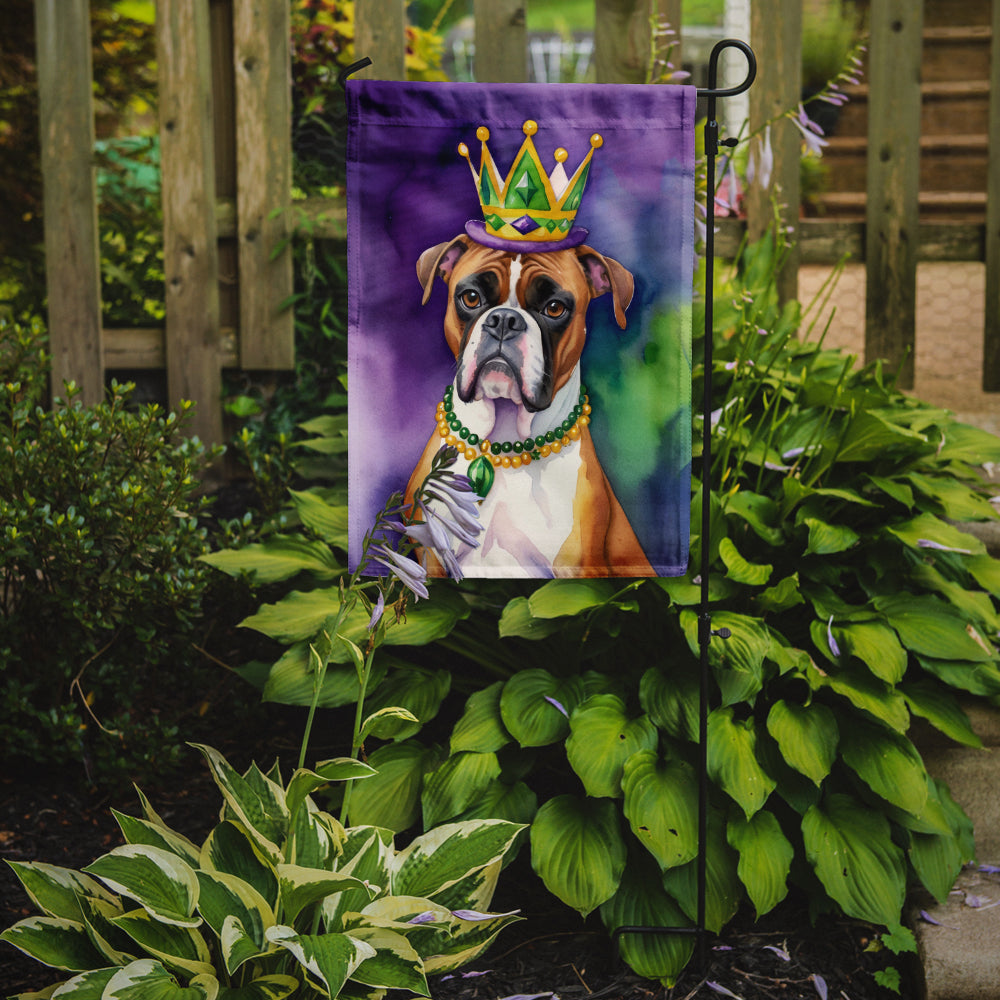 Boxer King of Mardi Gras Garden Flag Mailbox Decorative Yard Banner Outside Patio Artwork for Flower Beds, Garden Size, Multicolor