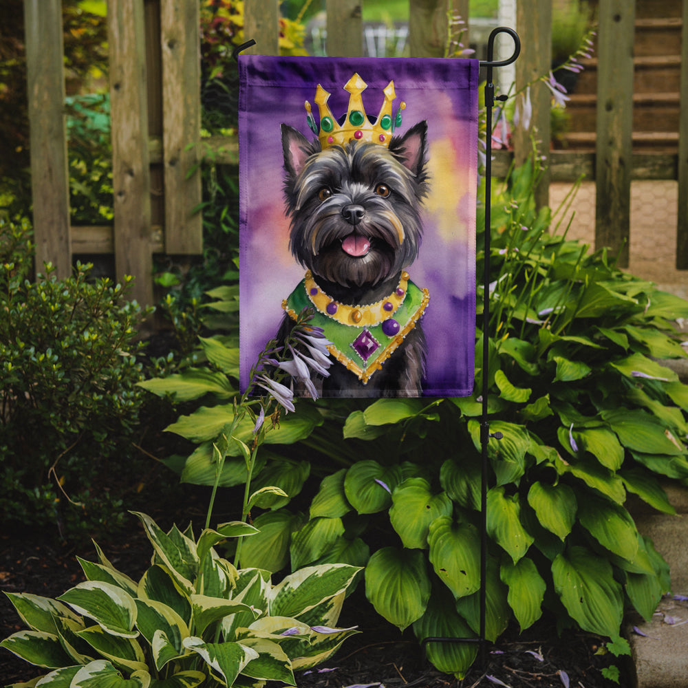 Cairn Terrier King of Mardi Gras Garden Flag Mailbox Decorative Yard Banner Outside Patio Artwork for Flower Beds, Garden Size, Multicolor