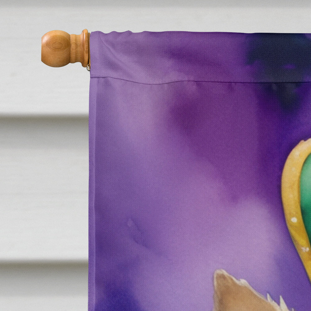 Cairn Terrier King of Mardi Gras House Flag 28x40 Porch Sleeve Pole Decorative Outside Yard Banner Artwork Wall Hanging, Polyester