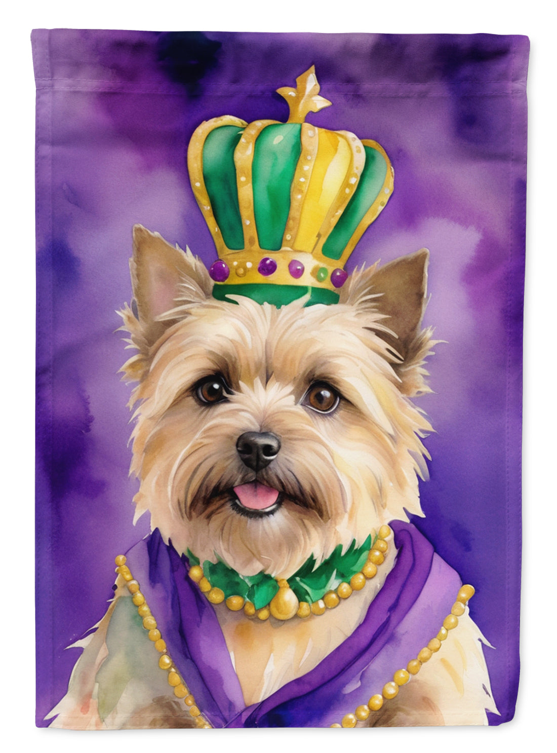 Cairn Terrier King of Mardi Gras Garden Flag Mailbox Decorative Yard Banner Outside Patio Artwork for Flower Beds, Garden Size, Multicolor