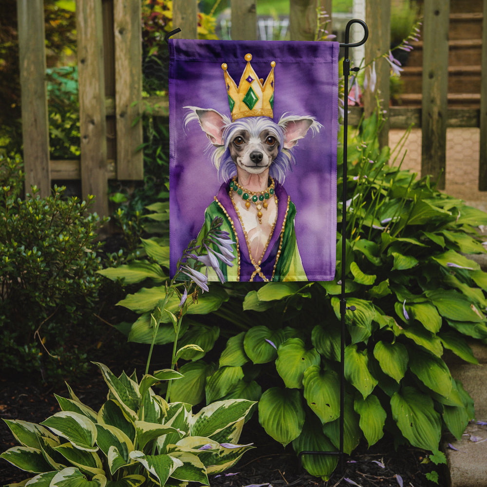 Chinese Crested King of Mardi Gras Garden Flag Mailbox Decorative Yard Banner Outside Patio Artwork for Flower Beds, Garden Size, Multicolor