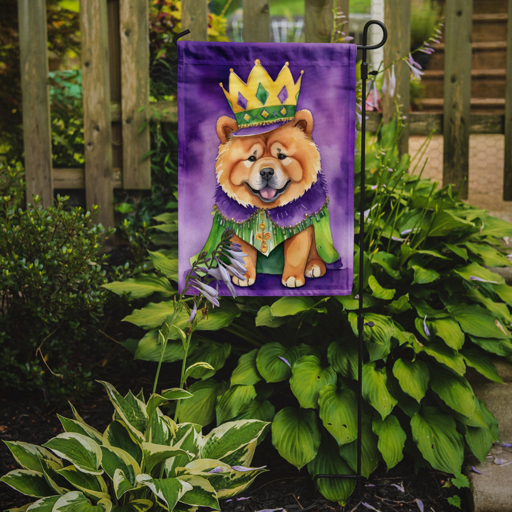 Chow Chow King of Mardi Gras Garden Flag Mailbox Decorative Yard Banner Outside Patio Artwork for Flower Beds, Garden Size, Multicolor