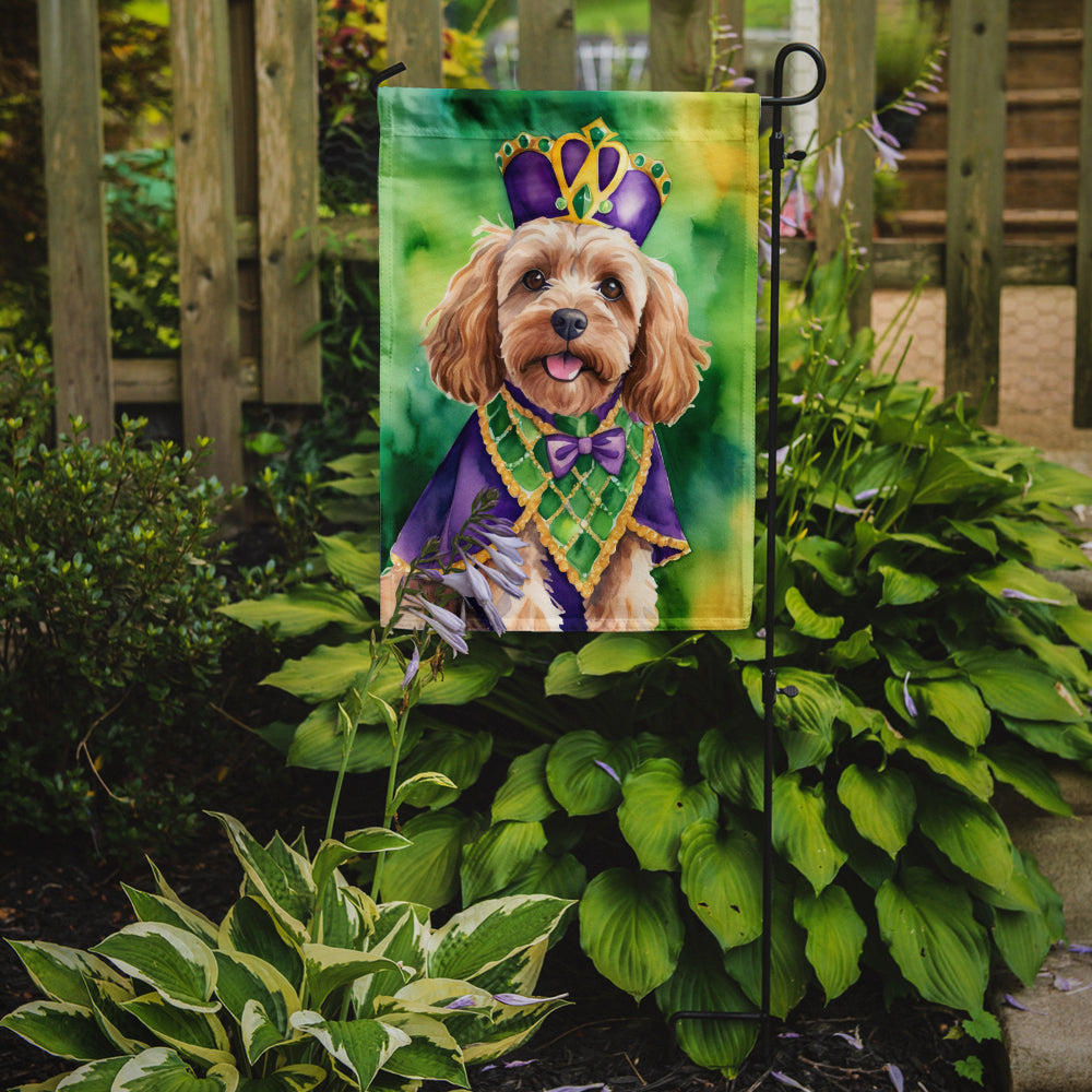 Cockapoo King of Mardi Gras Garden Flag Mailbox Decorative Yard Banner Outside Patio Artwork for Flower Beds, Garden Size, Multicolor
