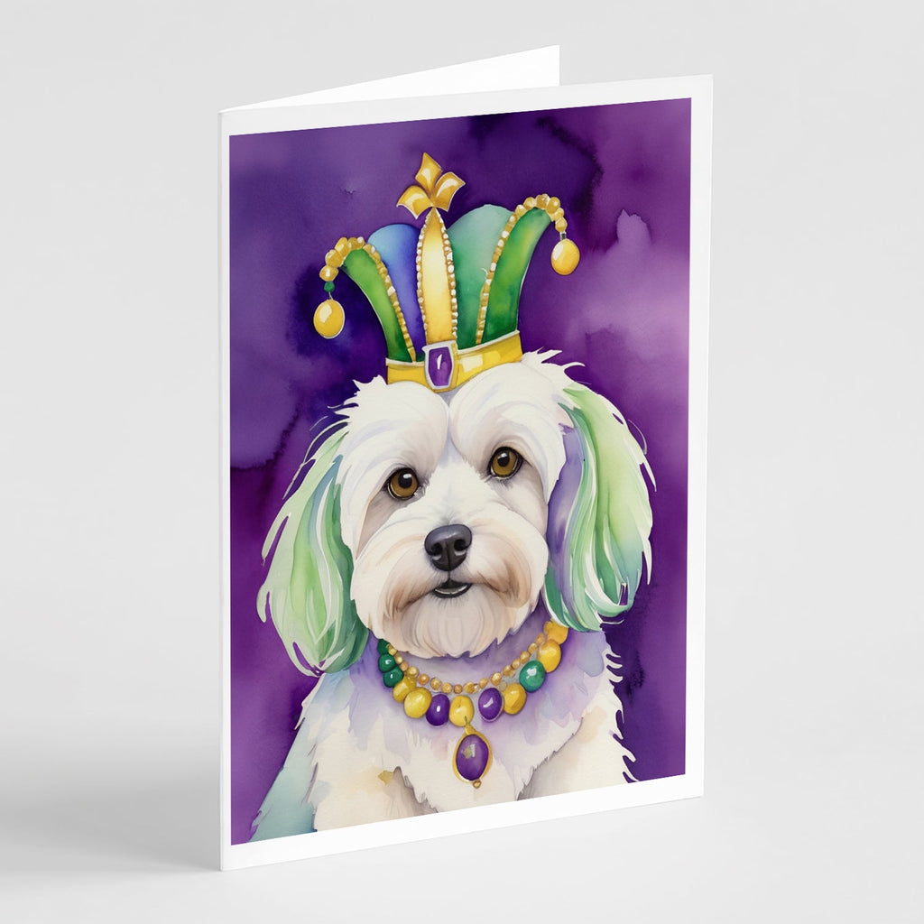 Coton de Tulear King of Mardi Gras Greeting Cards Pack of 8 Blank Cards with Envelopes Whimsical A7 Size 5x7