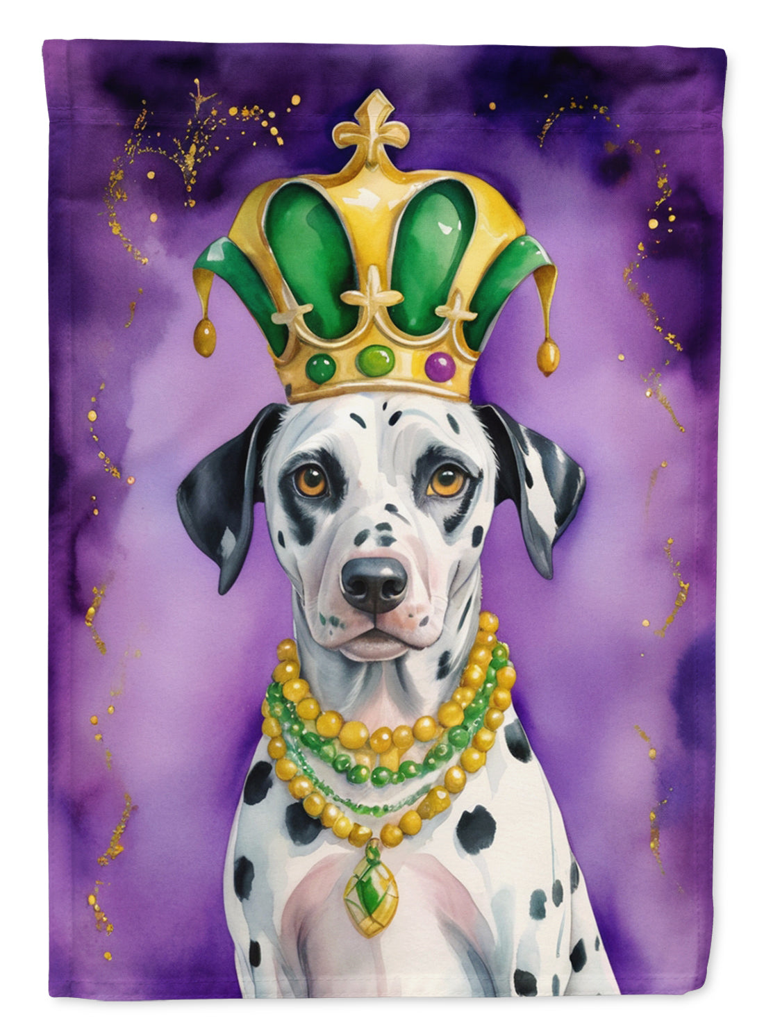 Dalmatian King of Mardi Gras Garden Flag Mailbox Decorative Yard Banner Outside Patio Artwork for Flower Beds, Garden Size, Multicolor