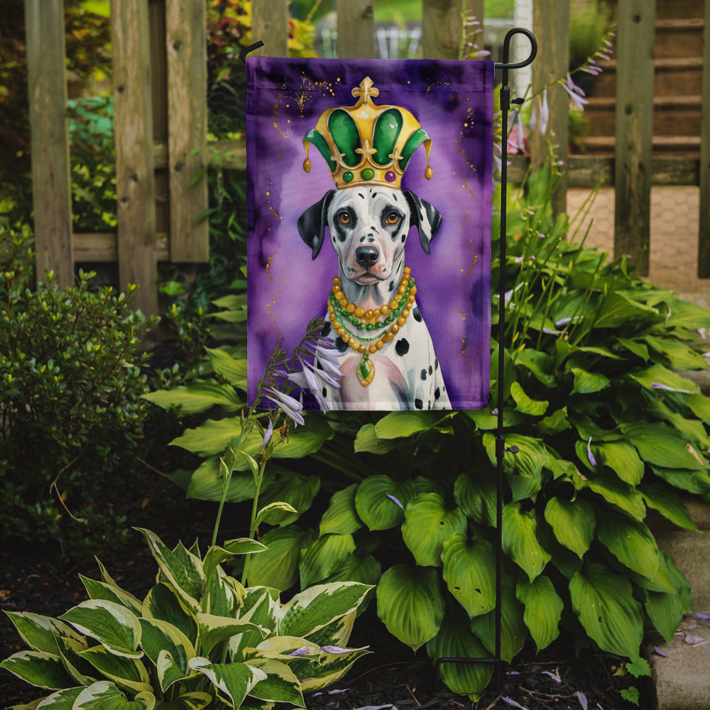 Dalmatian King of Mardi Gras Garden Flag Mailbox Decorative Yard Banner Outside Patio Artwork for Flower Beds, Garden Size, Multicolor