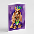 English Cocker Spaniel King of Mardi Gras Greeting Cards Pack of 8 Blank Cards with Envelopes Whimsical A7 Size 5x7