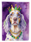 English Setter King of Mardi Gras Garden Flag Mailbox Decorative Yard Banner Outside Patio Artwork for Flower Beds, Garden Size, Multicolor