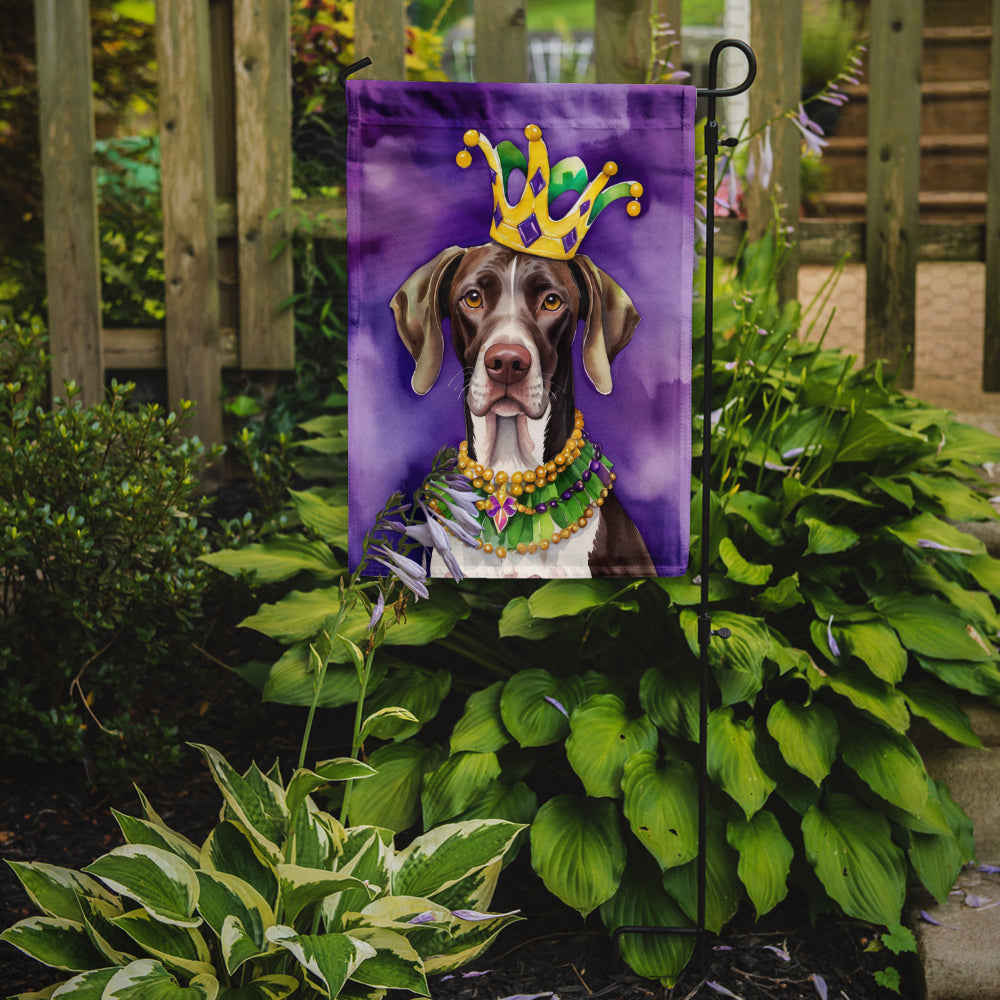 German Shorthaired Pointer King of Mardi Gras Garden Flag Mailbox Decorative Yard Banner Outside Patio Artwork for Flower Beds, Garden Size, Multicolor