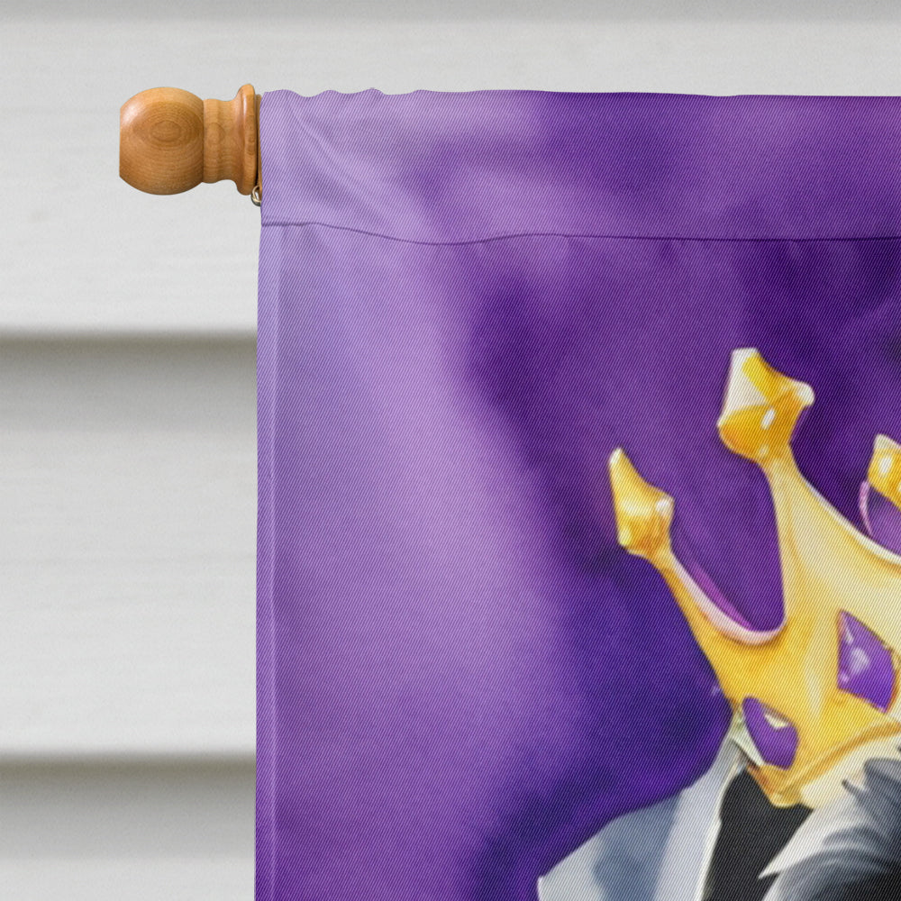 Giant Schnauzer King of Mardi Gras House Flag 28x40 Porch Sleeve Pole Decorative Outside Yard Banner Artwork Wall Hanging, Polyester