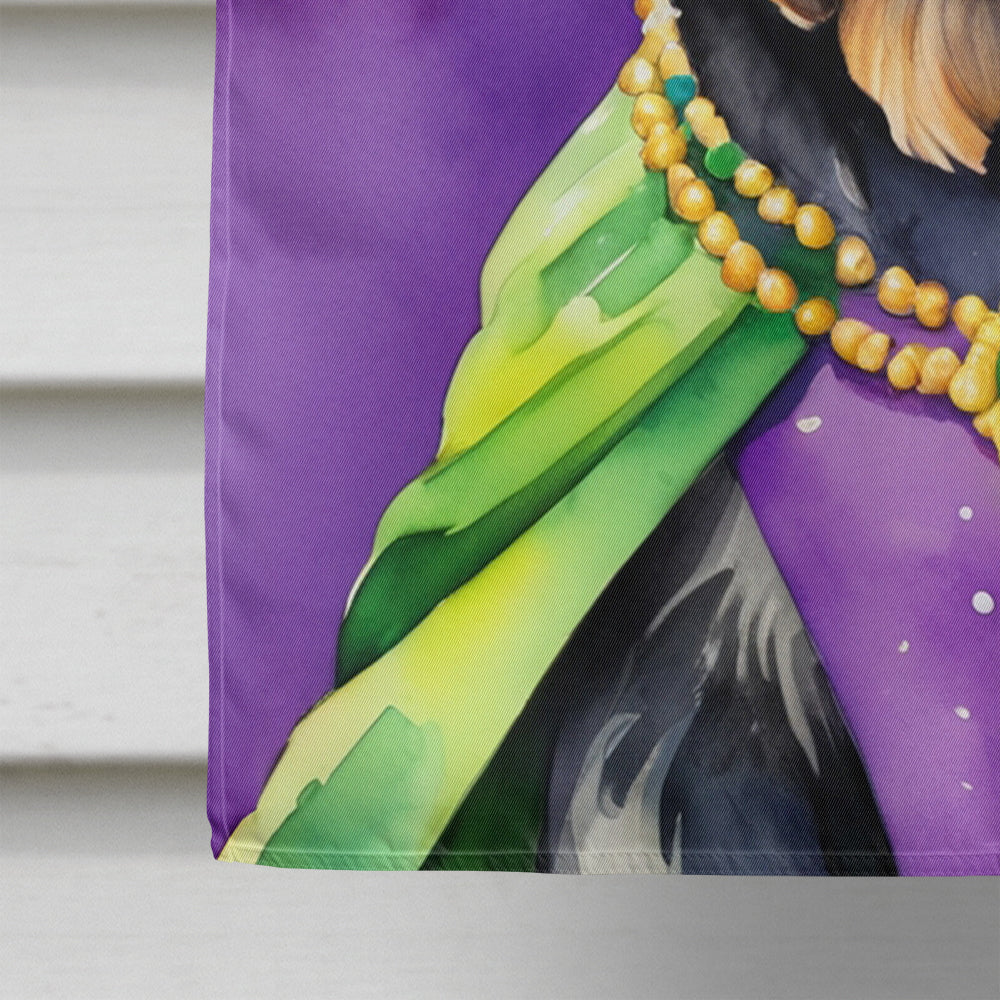 Giant Schnauzer King of Mardi Gras House Flag 28x40 Porch Sleeve Pole Decorative Outside Yard Banner Artwork Wall Hanging, Polyester