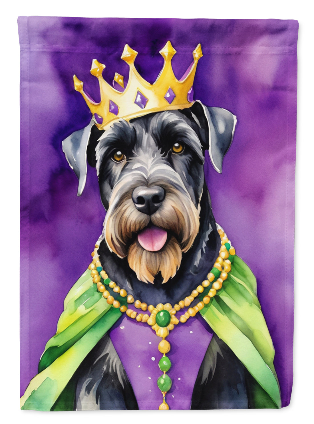 Giant Schnauzer King of Mardi Gras Garden Flag Mailbox Decorative Yard Banner Outside Patio Artwork for Flower Beds, Garden Size, Multicolor