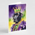 Great Dane King of Mardi Gras Greeting Cards Pack of 8 Blank Cards with Envelopes Whimsical A7 Size 5x7