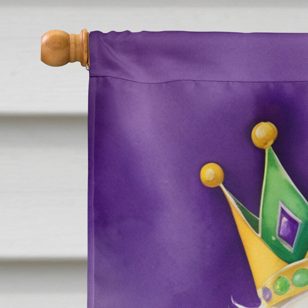 Great Pyrenees King of Mardi Gras House Flag 28x40 Porch Sleeve Pole Decorative Outside Yard Banner Artwork Wall Hanging, Polyester