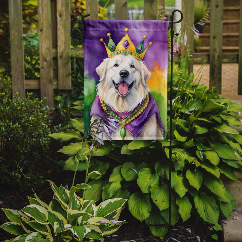 Great Pyrenees King of Mardi Gras Garden Flag Mailbox Decorative Yard Banner Outside Patio Artwork for Flower Beds, Garden Size, Multicolor