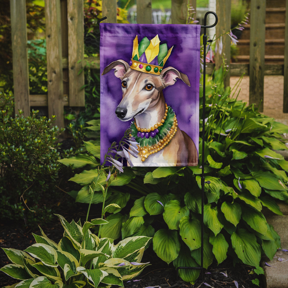 Greyhound King of Mardi Gras Garden Flag Mailbox Decorative Yard Banner Outside Patio Artwork for Flower Beds, Garden Size, Multicolor