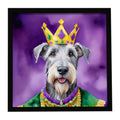 Irish Wolfhound King of Mardi Gras Framed Metal Print Bathroom, Kitchen, Office, Home Decor Wall Art Ready to Hang, Square, 8X8