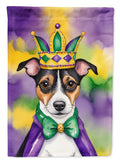 Jack Russell Terrier King of Mardi Gras Garden Flag Mailbox Decorative Yard Banner Outside Patio Artwork for Flower Beds, Garden Size, Multicolor