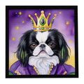 Japanese Chin King of Mardi Gras Framed Metal Print Bathroom, Kitchen, Office, Home Decor Wall Art Ready to Hang, Square, 8X8
