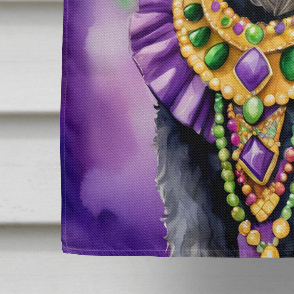 Kerry Blue Terrier King of Mardi Gras House Flag 28x40 Porch Sleeve Pole Decorative Outside Yard Banner Artwork Wall Hanging, Polyester