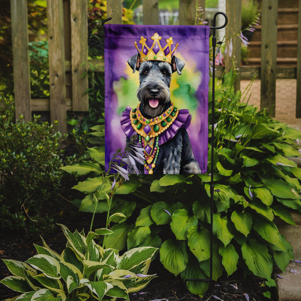 Kerry Blue Terrier King of Mardi Gras Garden Flag Mailbox Decorative Yard Banner Outside Patio Artwork for Flower Beds, Garden Size, Multicolor