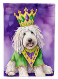 Komondor King of Mardi Gras House Flag 28x40 Porch Sleeve Pole Decorative Outside Yard Banner Artwork Wall Hanging, Polyester