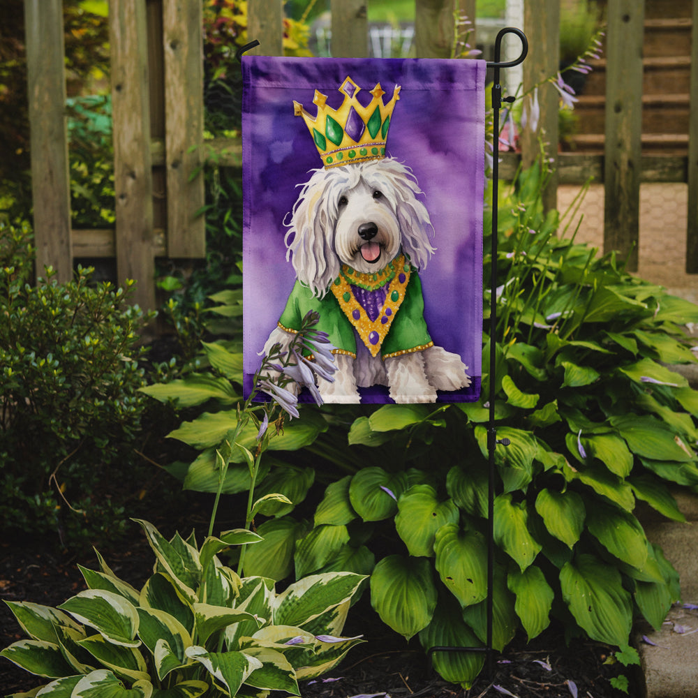 Komondor King of Mardi Gras Garden Flag Mailbox Decorative Yard Banner Outside Patio Artwork for Flower Beds, Garden Size, Multicolor