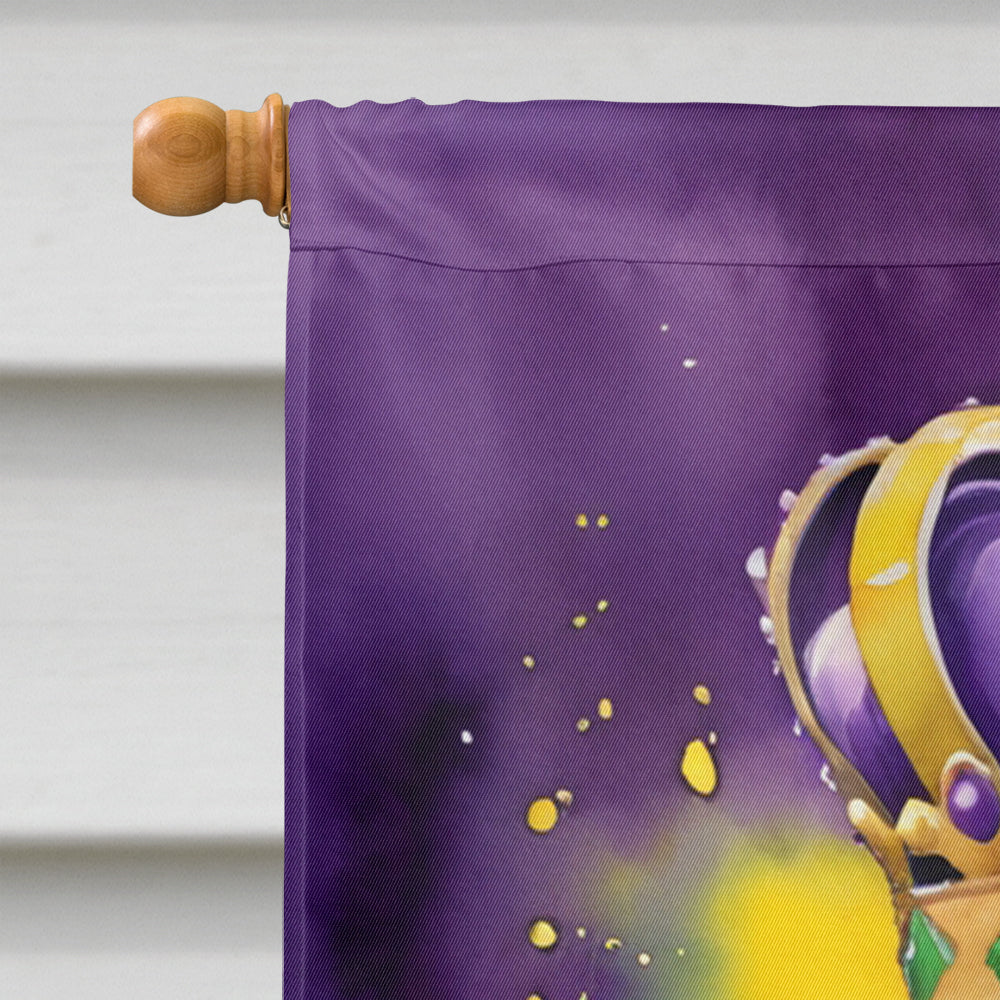 Labrador Retriever King of Mardi Gras House Flag 28x40 Porch Sleeve Pole Decorative Outside Yard Banner Artwork Wall Hanging, Polyester