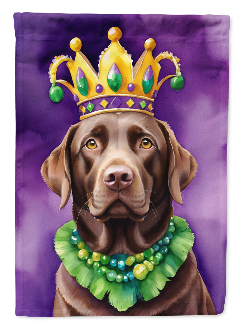 Labrador Retriever King of Mardi Gras Garden Flag Mailbox Decorative Yard Banner Outside Patio Artwork for Flower Beds, Garden Size, Multicolor