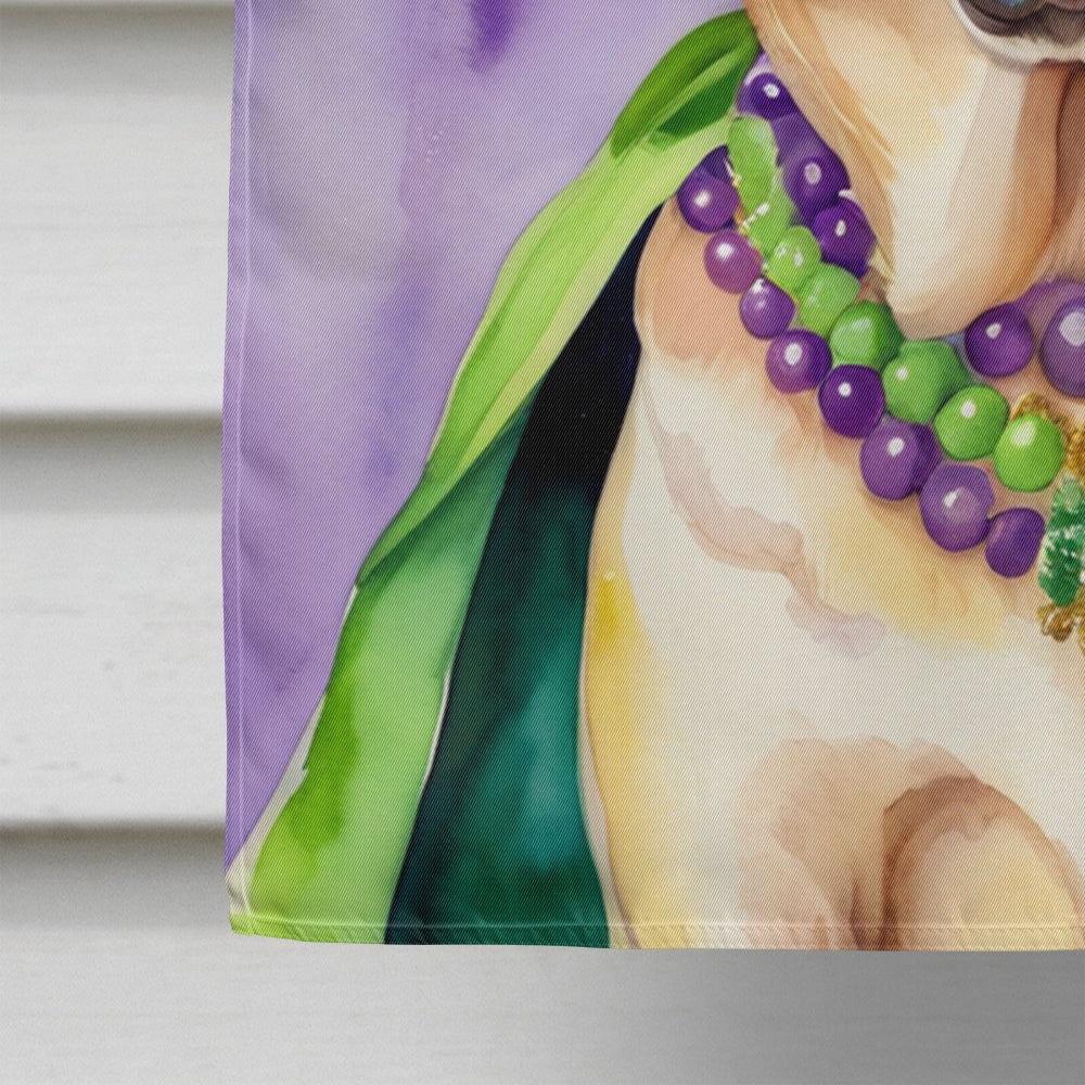 Labrador Retriever King of Mardi Gras House Flag 28x40 Porch Sleeve Pole Decorative Outside Yard Banner Artwork Wall Hanging, Polyester