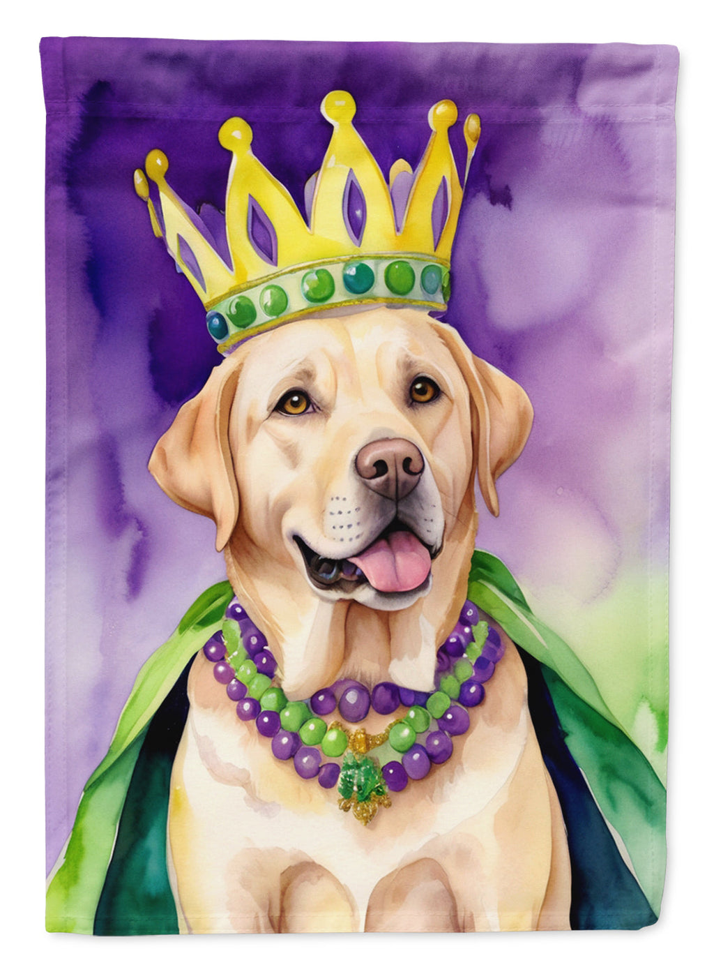 Labrador Retriever King of Mardi Gras Garden Flag Mailbox Decorative Yard Banner Outside Patio Artwork for Flower Beds, Garden Size, Multicolor