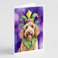 Labradoodle King of Mardi Gras Greeting Cards Pack of 8 Blank Cards with Envelopes Whimsical A7 Size 5x7