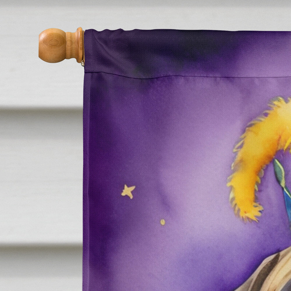 Mastiff King of Mardi Gras House Flag 28x40 Porch Sleeve Pole Decorative Outside Yard Banner Artwork Wall Hanging, Polyester