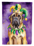 Mastiff King of Mardi Gras Garden Flag Mailbox Decorative Yard Banner Outside Patio Artwork for Flower Beds, Garden Size, Multicolor