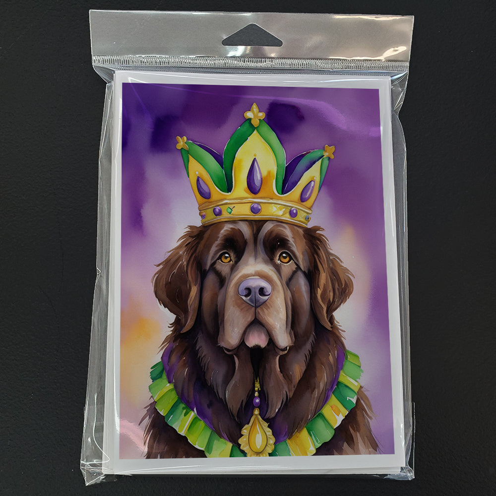 Newfoundland King of Mardi Gras Greeting Cards Pack of 8 Blank Cards with Envelopes Whimsical A7 Size 5x7