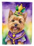 Norwich Terrier King of Mardi Gras House Flag 28x40 Porch Sleeve Pole Decorative Outside Yard Banner Artwork Wall Hanging, Polyester