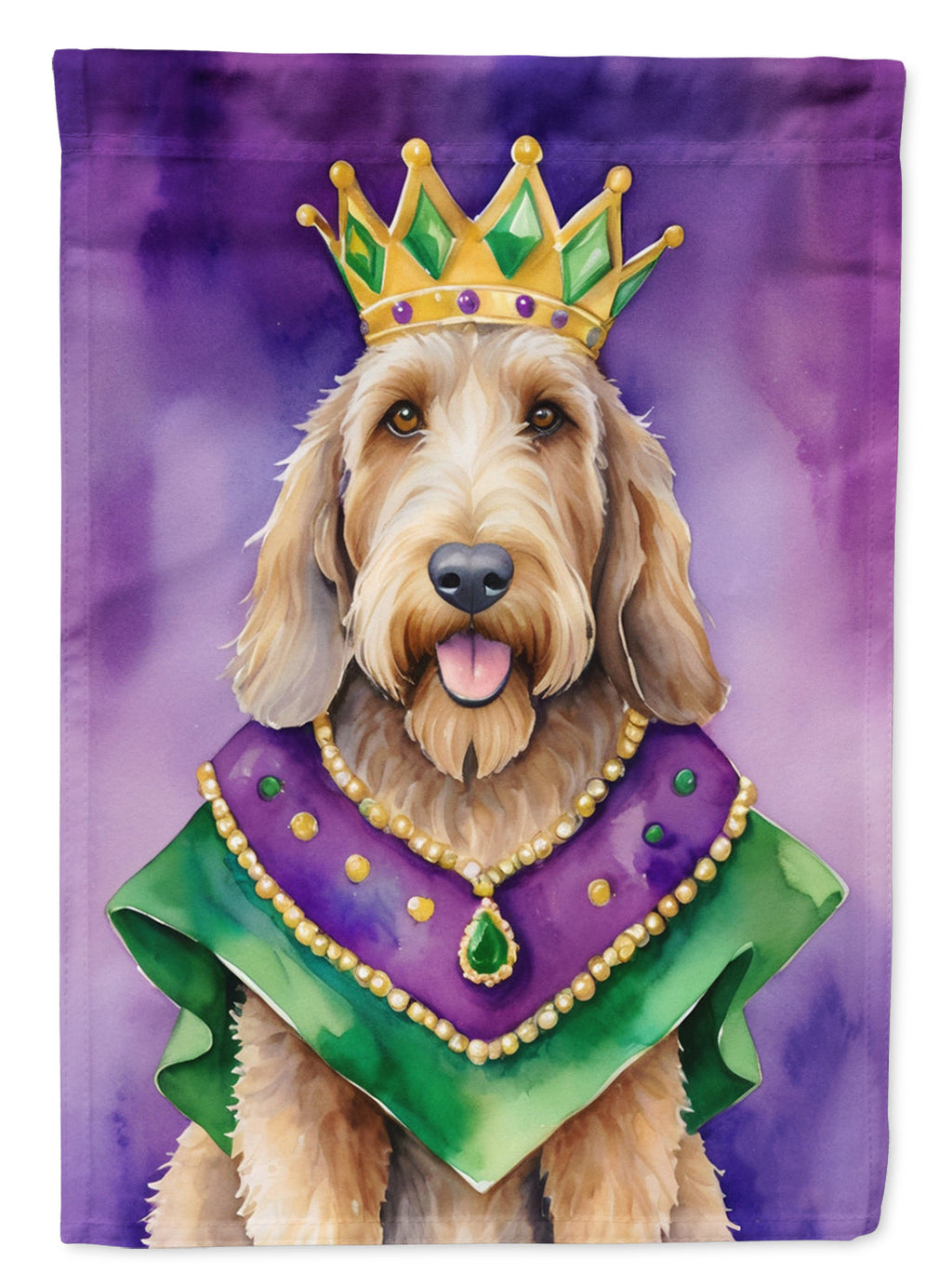 Otterhound King of Mardi Gras Garden Flag Mailbox Decorative Yard Banner Outside Patio Artwork for Flower Beds, Garden Size, Multicolor