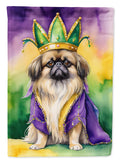 Pekingese King of Mardi Gras Garden Flag Mailbox Decorative Yard Banner Outside Patio Artwork for Flower Beds, Garden Size, Multicolor